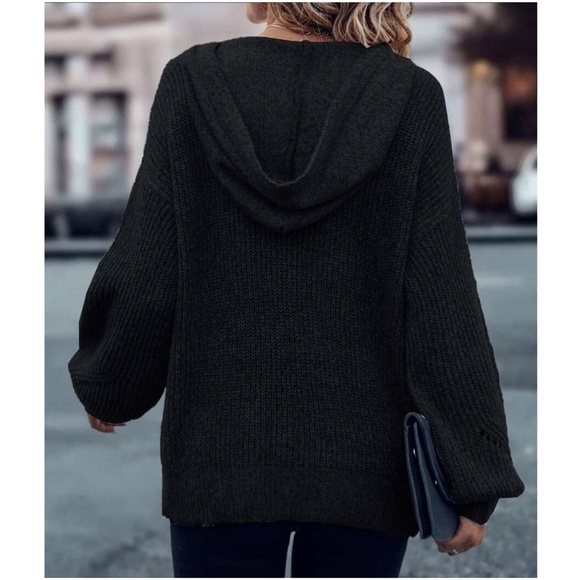 Cozy Button Hoodie Oversized Sweater Top - Picture 7 of 10